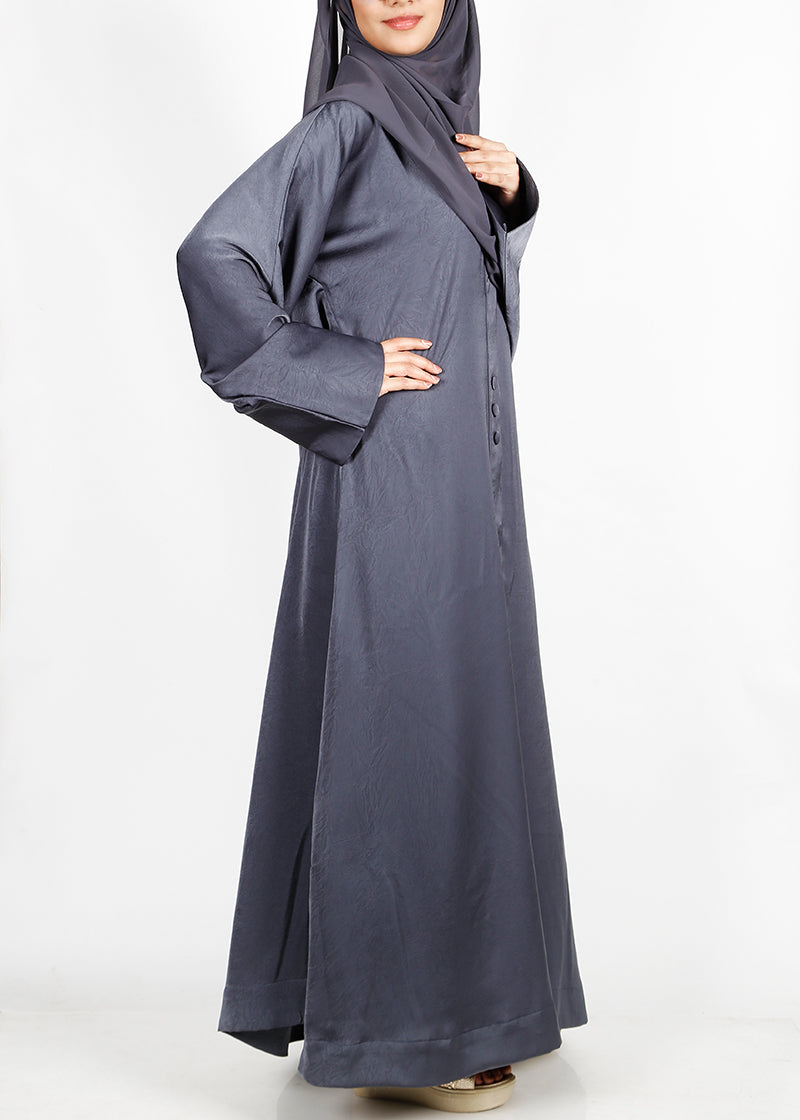BeingMuslims Dark Grey Timeless Abaya in Marbella