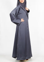 BeingMuslims Dark Grey Timeless Abaya in Marbella