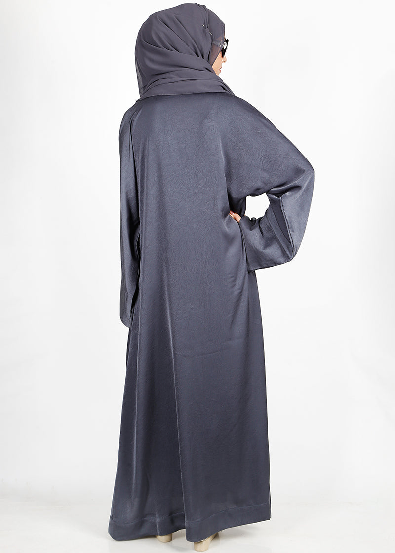 BeingMuslims Dark Grey Timeless Abaya in Marbella