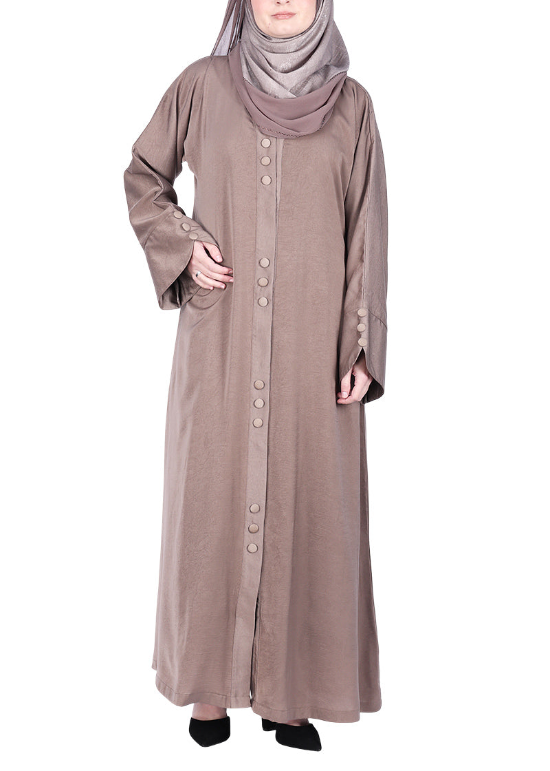 BeingMuslims Oak Brown Timeless Abaya in Marbella
