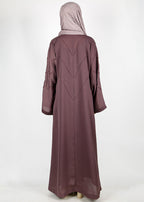 BeingMuslims Purple Dubai Style Abaya with Cut-dana work on sleeves