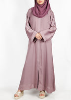 BeingMuslims Light Purple Dubai Style Abaya with Cut-dana work on sleeves