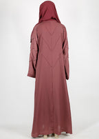 BeingMuslims Onion Pink Dubai Style Abaya with Cut-dana work on sleeves