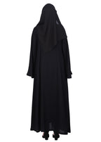 BeingMuslims Black Abaya with Designer Intricate Hand Embroidery