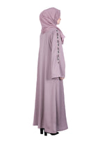 BeingMuslims Light Purple Abaya with Designer Intricate Hand Embroidery