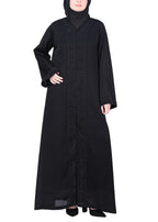BeingMuslims Black Abaya with Rich Intricate Hand Embroidery