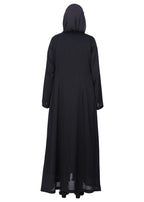 BeingMuslims Black Abaya with Rich Intricate Hand Embroidery