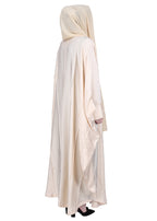 BeingMuslims Lustrous Cream Front Open Buttoned Kaftan
