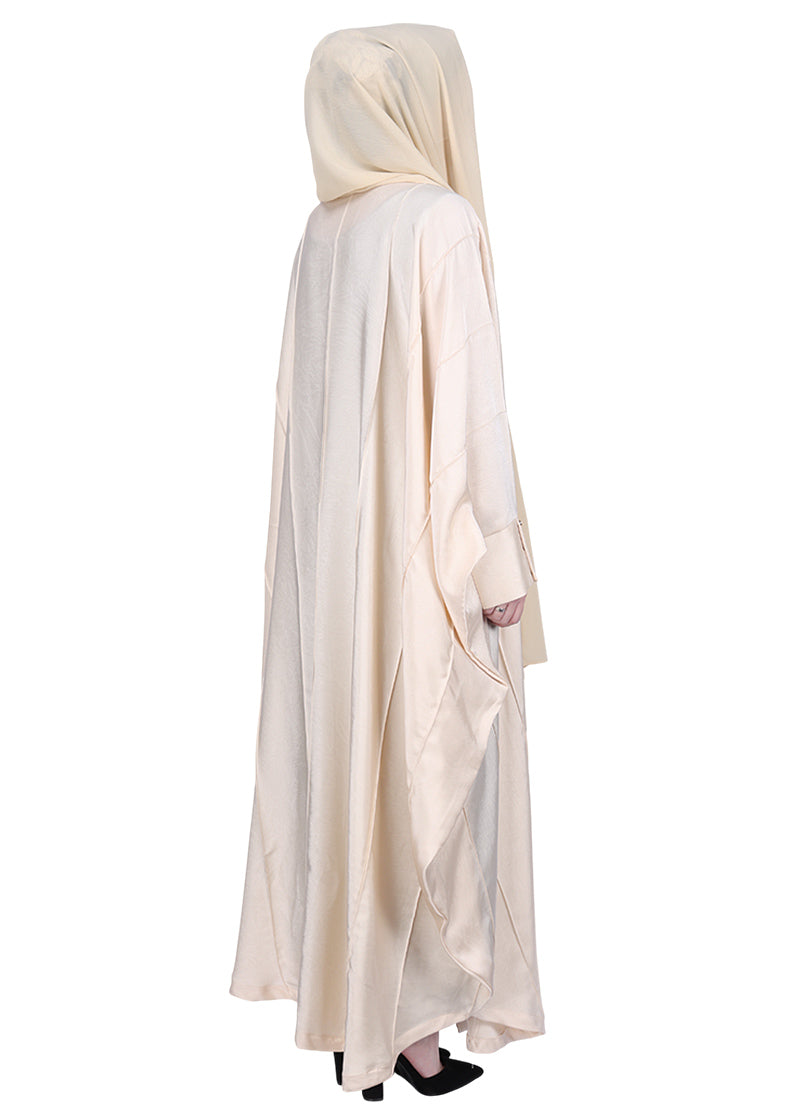 BeingMuslims Lustrous Cream Front Open Buttoned Kaftan