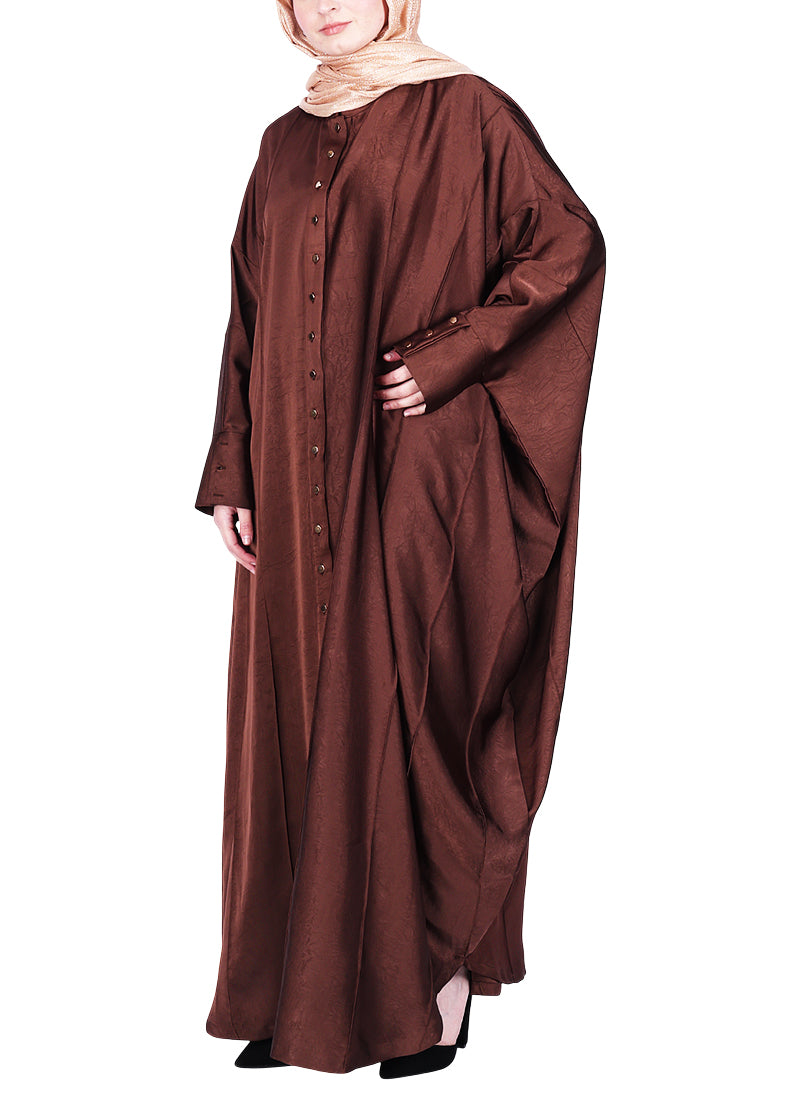 BeingMuslims Lustrous Brown Front Open Buttoned Kaftan