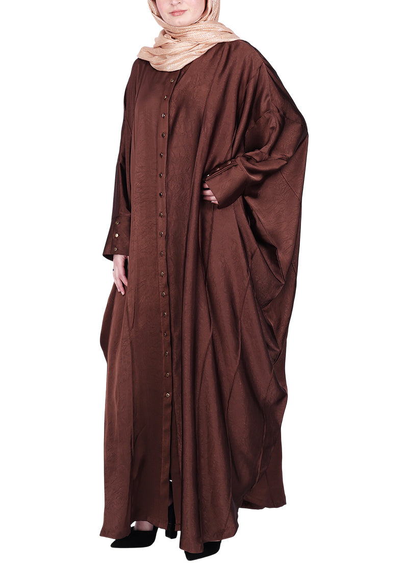BeingMuslims Lustrous Brown Front Open Buttoned Kaftan