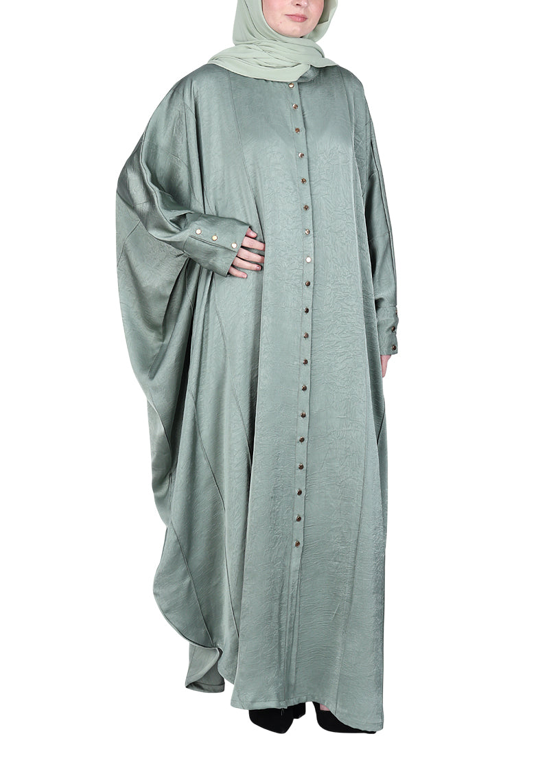 BeingMuslims Lustrous Mint Front Open Buttoned Kaftan