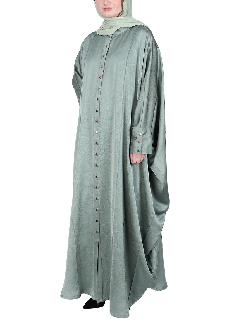 BeingMuslims Lustrous Mint Front Open Buttoned Kaftan