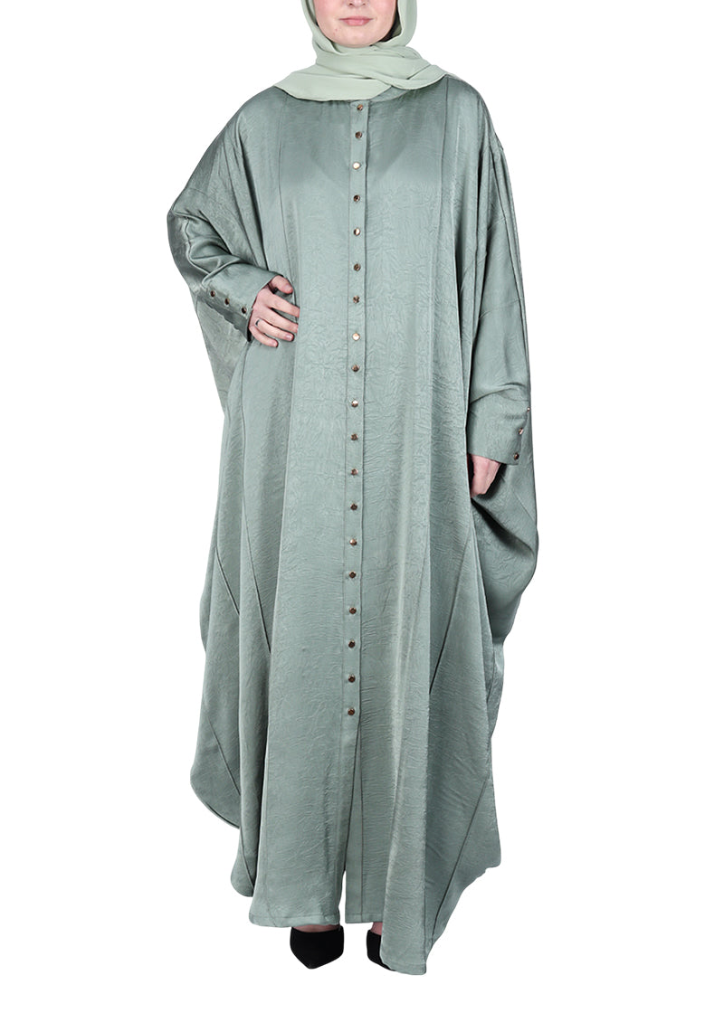 BeingMuslims Lustrous Mint Front Open Buttoned Kaftan