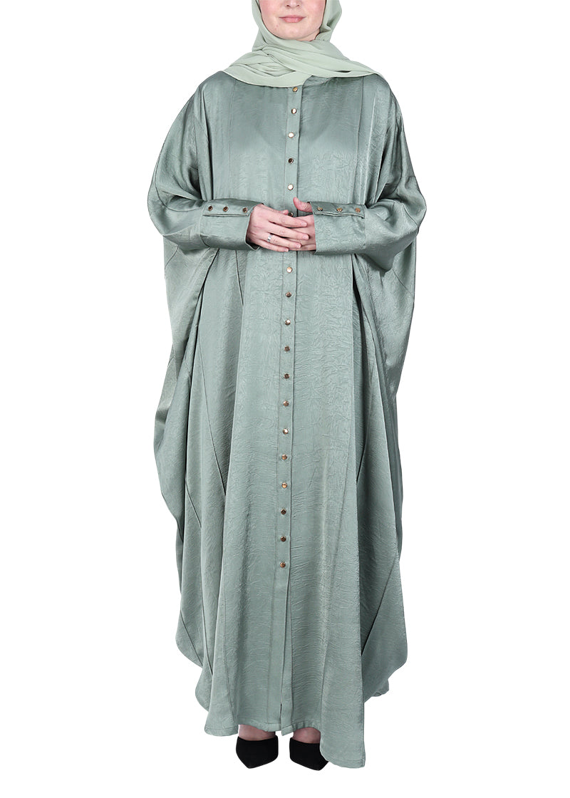 BeingMuslims Lustrous Mint Front Open Buttoned Kaftan