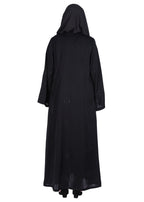 BeingMuslims Black Abaya with Dainty Medallion Sequin Motifs