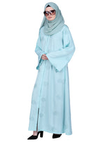 BeingMuslims Sea Green Abaya with Dainty Medallion Sequin Motifs
