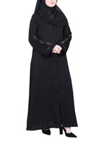 BeingMuslims Black with Delicate Embroidery on Sleeves