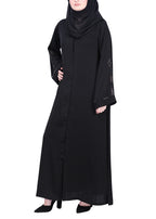 BeingMuslims Black with Delicate Embroidery on Sleeves