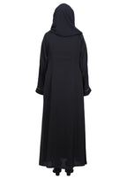 BeingMuslims Black with Delicate Embroidery on Sleeves