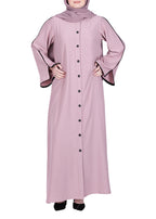 BeingMuslims Sophisticated Pink Abaya with Back Piping.