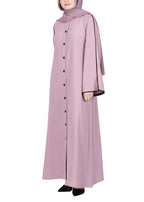 BeingMuslims Sophisticated Pink Abaya with Back Piping.