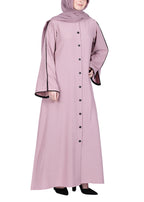 BeingMuslims Sophisticated Pink Abaya with Back Piping.