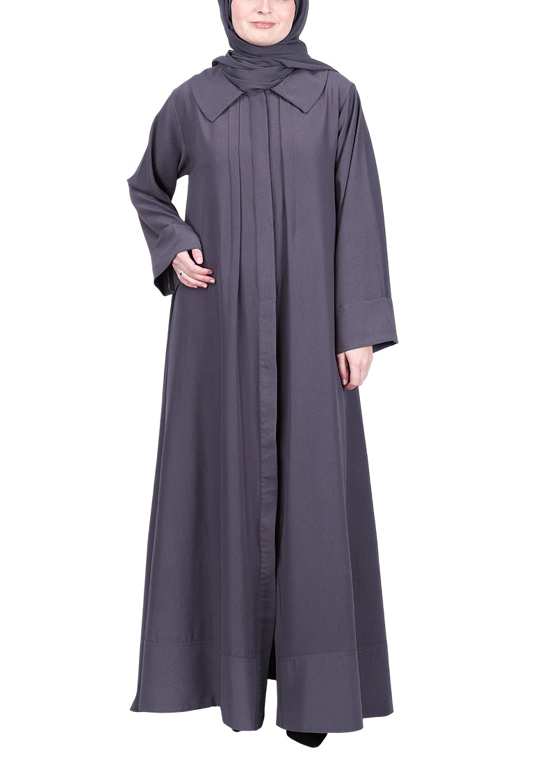 BeingMuslims Modish Dark Grey Designer Abaya