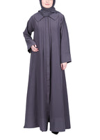 BeingMuslims Modish Dark Grey Designer Abaya