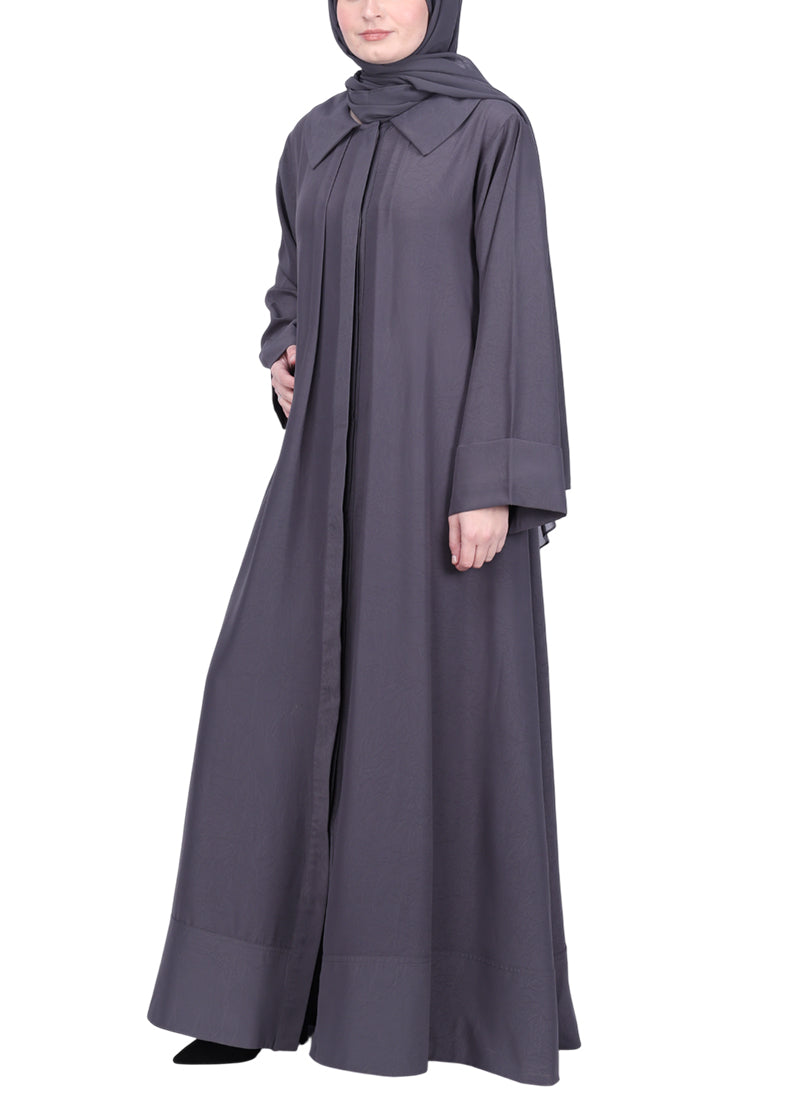 BeingMuslims Modish Dark Grey Designer Abaya
