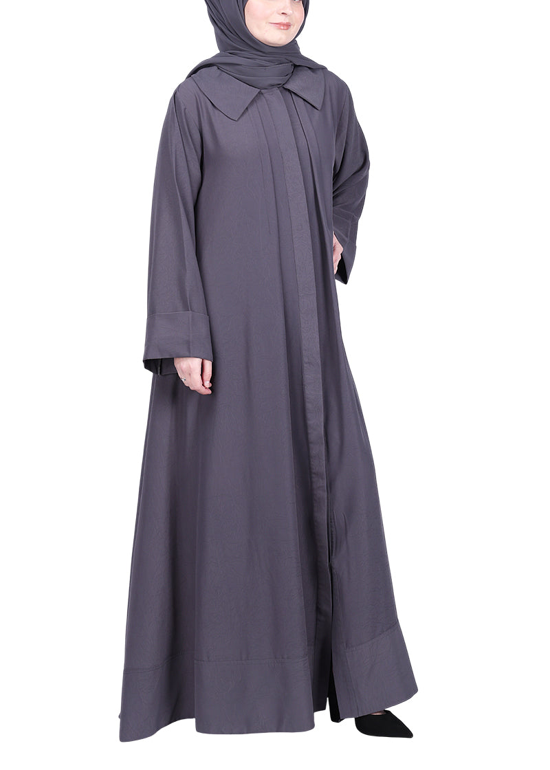 BeingMuslims Modish Dark Grey Designer Abaya