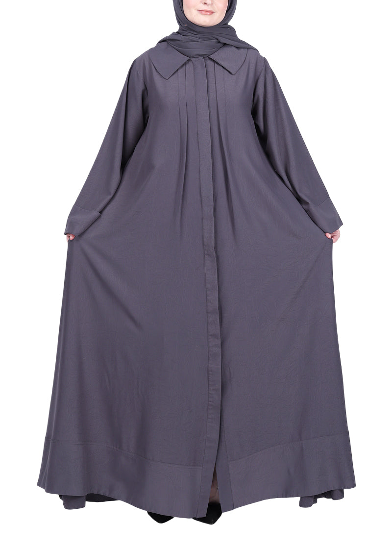 BeingMuslims Modish Dark Grey Designer Abaya