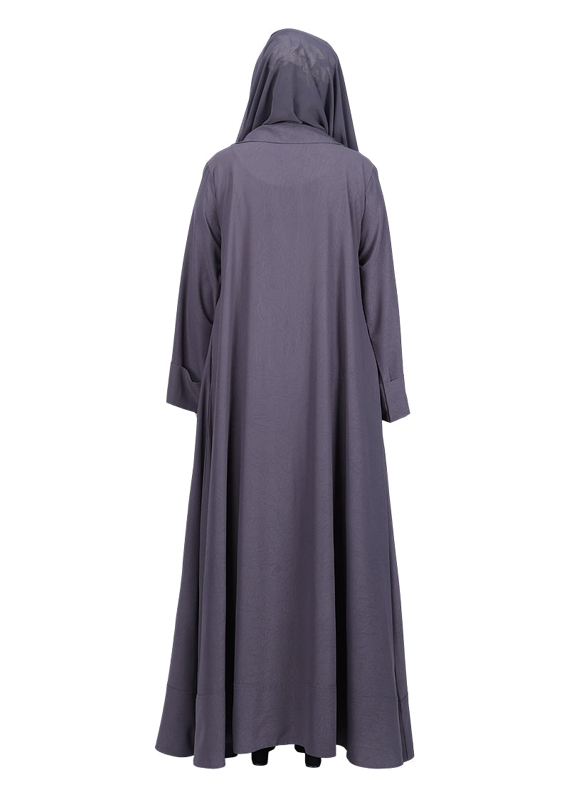 BeingMuslims Modish Dark Grey Designer Abaya