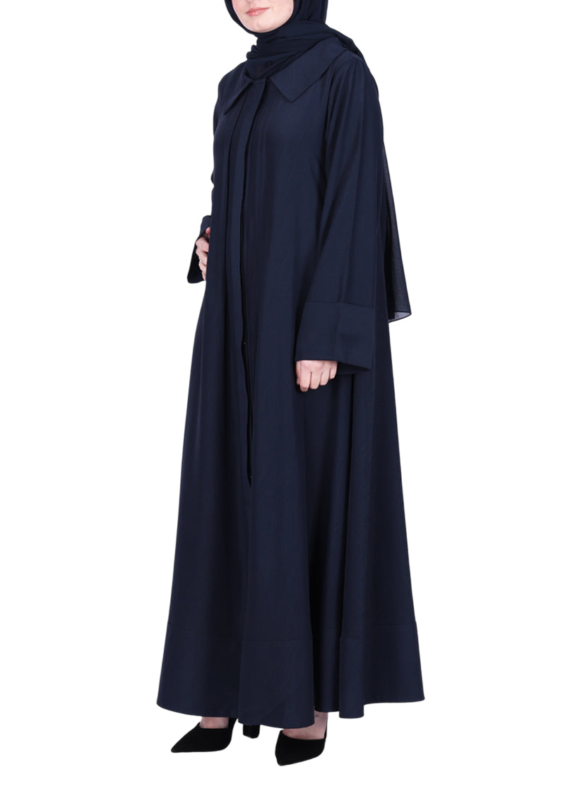 BeingMuslims Modish Navy Blue Designer Abaya.