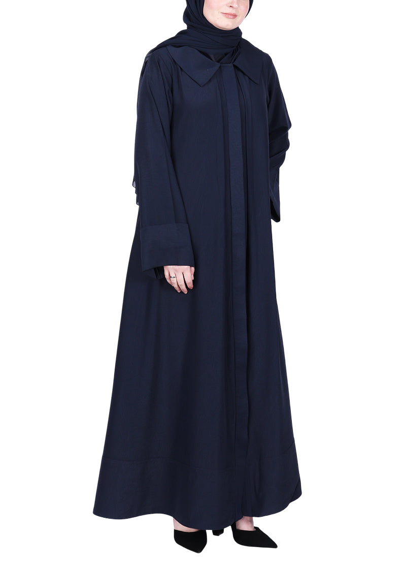 BeingMuslims Modish Navy Blue Designer Abaya.