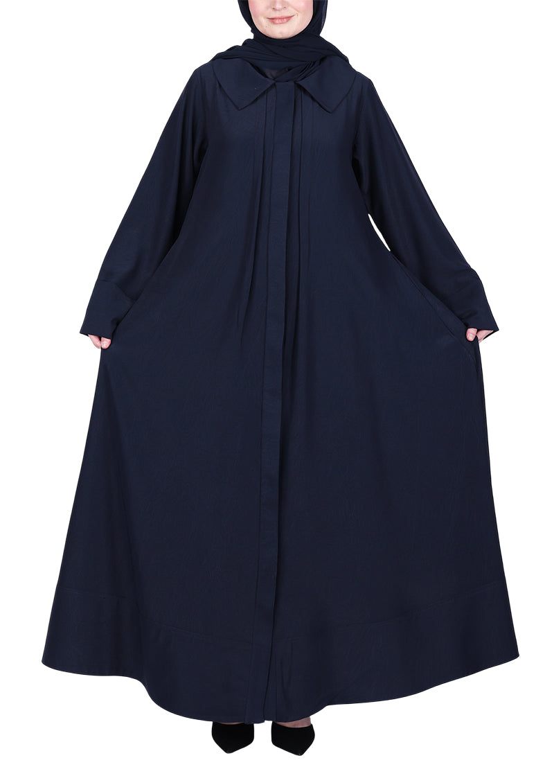 BeingMuslims Modish Navy Blue Designer Abaya.