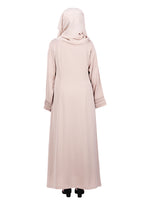 BeingMuslims Sleek Beige Abaya with Designer Sleeves