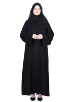 BeingMuslims Sleek Black Abaya with Designer Sleeves