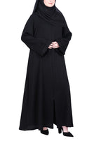 BeingMuslims Sleek Black Abaya with Designer Sleeves