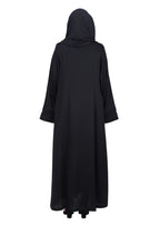 BeingMuslims Sleek Black Abaya with Designer Sleeves