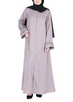 BeingMuslims Sleek Beige Abaya with Designer Sleeves