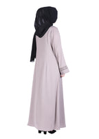 BeingMuslims Sleek Beige Abaya with Designer Sleeves