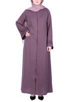 BeingMuslims Sleek Light Purple Abaya with Designer Sleeves