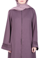 BeingMuslims Sleek Light Purple Abaya with Designer Sleeves