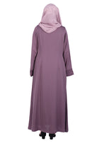 BeingMuslims Sleek Light Purple Abaya with Designer Sleeves