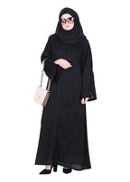 BeingMuslims Black Abaya with Starburst Crystal Embroidery Motifs
