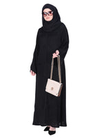 BeingMuslims Black Abaya with Starburst Crystal Embroidery Motifs