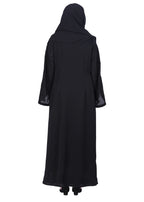 BeingMuslims Black Abaya with Starburst Crystal Embroidery Motifs