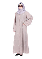 BeingMuslims Beige Abaya with Starburst Crystal Embroidery Motifs