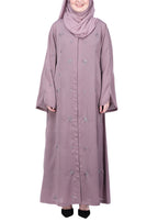 BeingMuslims Light Purple Abaya with Starburst Crystal Embroidery Motifs